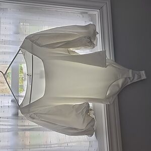 White Puffy Sleeve Body suit *New with Tags*